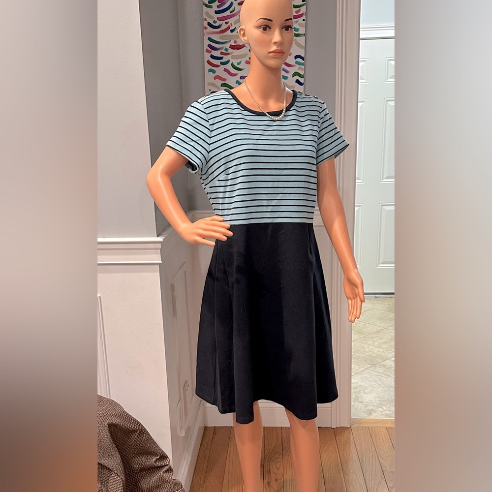 Talbots Striped Blue and Black  Dress